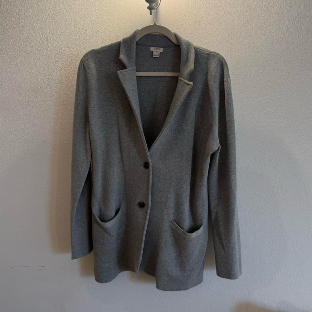 J.Crew tan knitted blazer